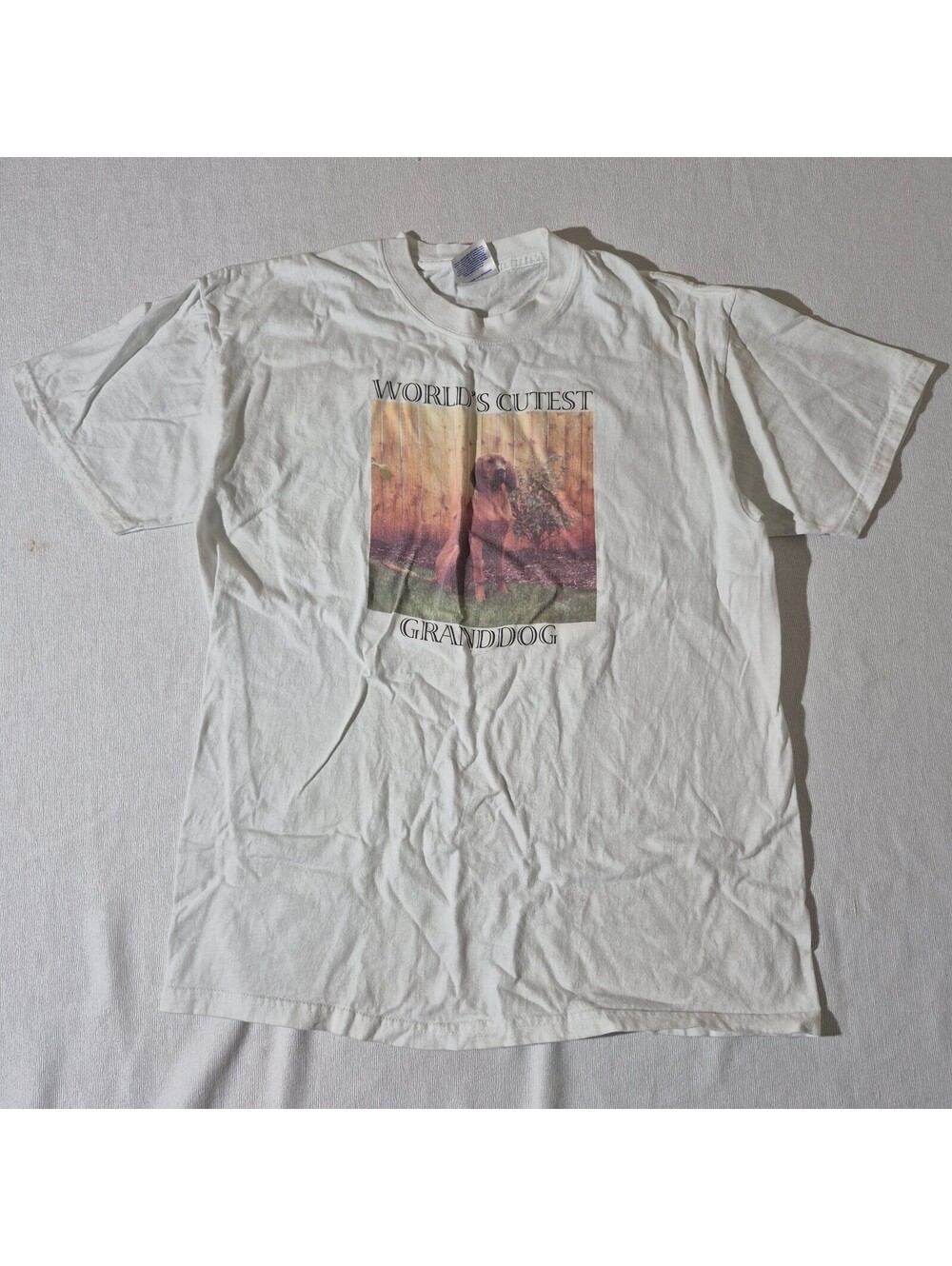 Vintage World's Cutest Granddog M Medium white T-shirt